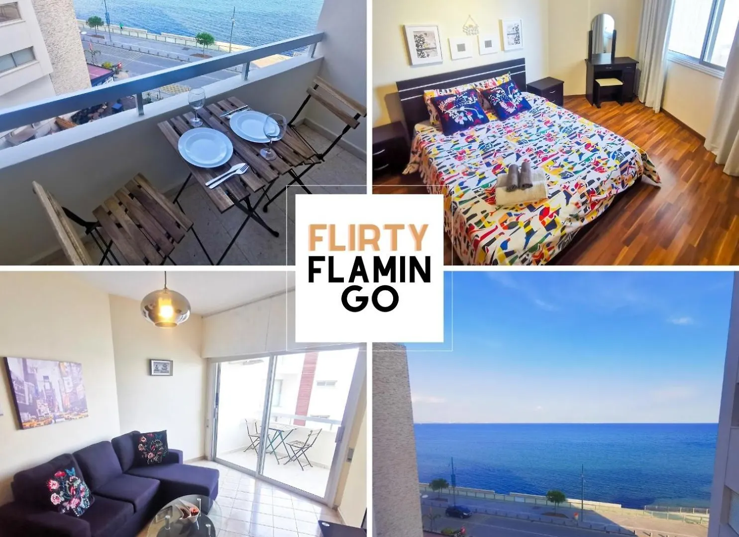 Flirty Flamingo Seaview Seafront Apartment Larnaca